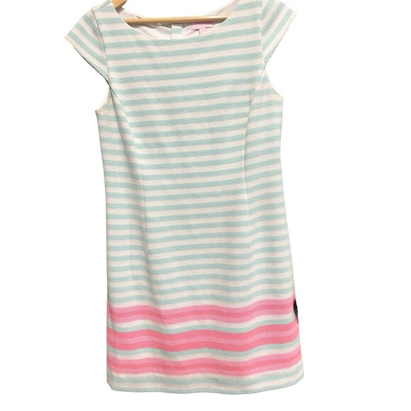 Lilly Pulitzer Lana Dress Poolside Blue Neon Beach Pineapple Zipper Cap Sleeves - Picture 3 of 6